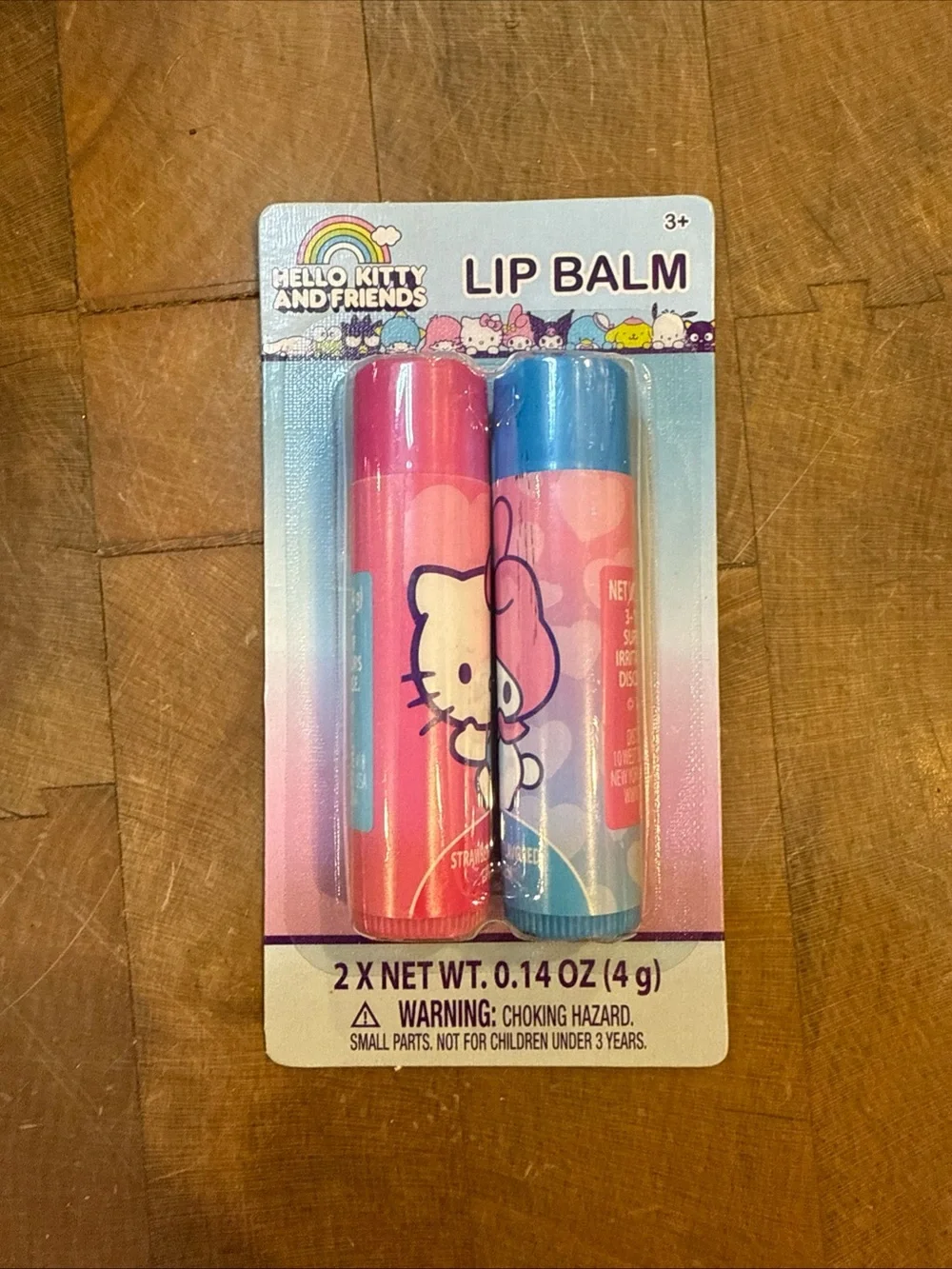 Hello Kitty & Friends Pink + Blue Lip Balm Duo 2 Packs of 2